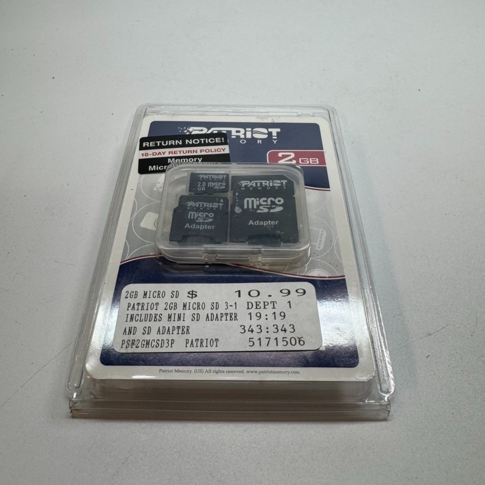 Patriot Memory Signature 2 GB‎ Micro Sd HC 3 In 1 Class 6 Micro Mini SD CARD New
